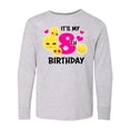 thumbnail image 1 of Inktastic Its My 8th Birthday with Smiling Emoticons Long Sleeve Youth T-Shirt, 1 of 5