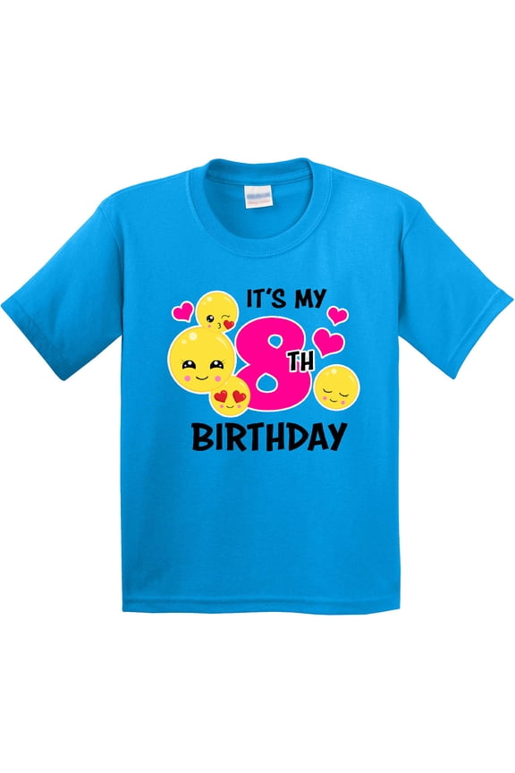 Its My 8th Birthday with Smiling Emoticons Youth T-Shirt
