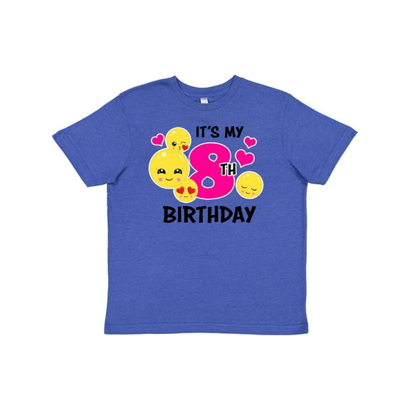Inktastic Its My 8th Birthday with Smiling Emoticons Youth T-Shirt