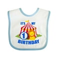 thumbnail image 1 of Inktastic Its My Birthday Circus Tent with Lion 1 Year Old Boys or Girls Baby Bib, 1 of 4