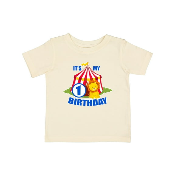 Inktastic Its My Birthday Circus Tent with Lion 1 Year Old Boys or Girls Baby T-Shirt