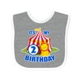 thumbnail image 1 of Inktastic Its My Birthday Circus Tent with Lion 2 Years Old Boys or Girls Baby Bib, 1 of 4