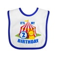 thumbnail image 1 of Inktastic Its My Birthday Circus Tent with Lion 2 Years Old Boys or Girls Baby Bib, 1 of 4