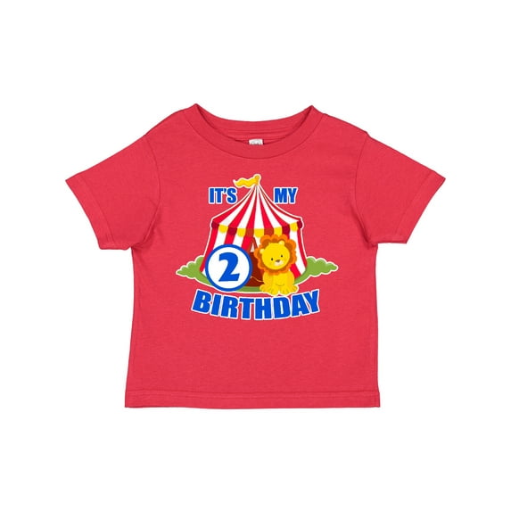 Inktastic Its My Birthday Circus Tent with Lion 2 Years Old Boys or Girls Toddler T-Shirt