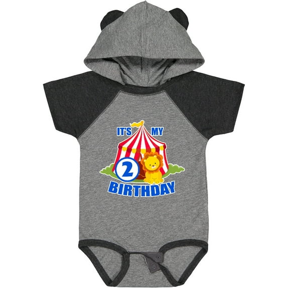 Inktastic Its My Birthday Circus Tent with Lion 2 years old Boys or Girls Baby Bodysuit