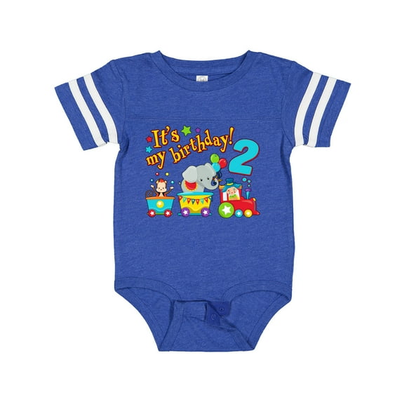 Inktastic Its My Birthday- Circus Train 2nd Birthday Boys or Girls Baby Bodysuit