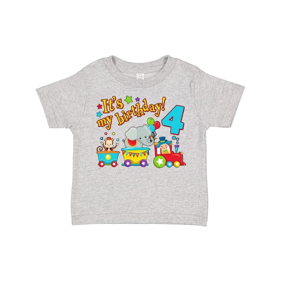 Inktastic Its My Birthday Circus Train 4th Birthday Boys or Girls Toddler T-Shirt