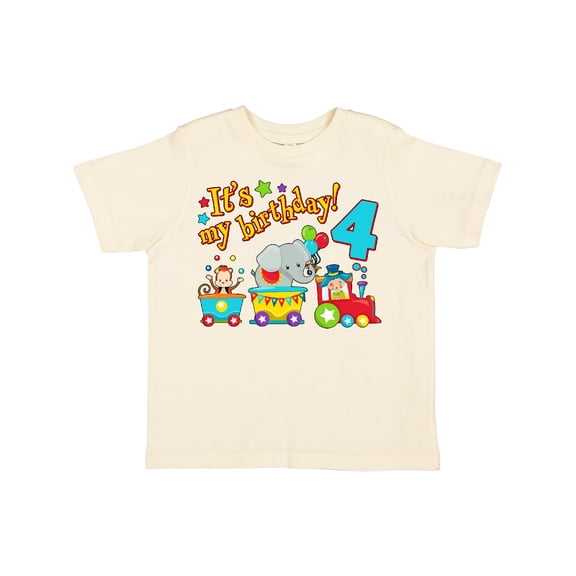 Inktastic Its My Birthday Circus Train 4th Birthday Boys or Girls Toddler T-Shirt