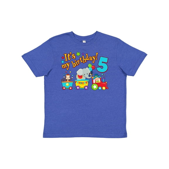 Inktastic Its My Birthday- Circus Train 5th Birthday Youth T-Shirt