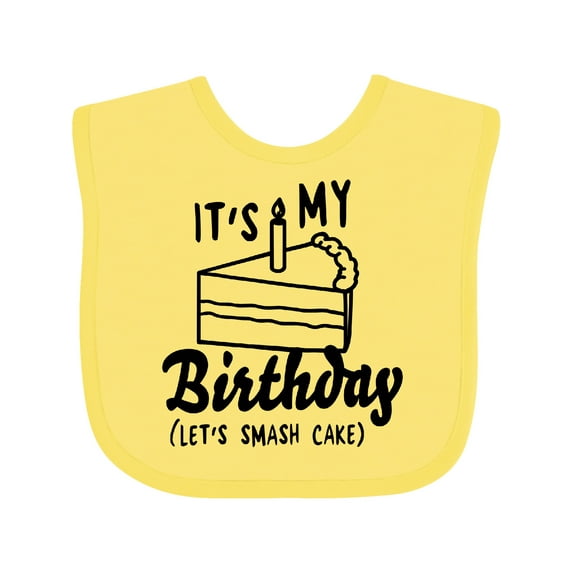 Inktastic Its My Birthday Lets Smash Cake Boys or Girls Baby Bib