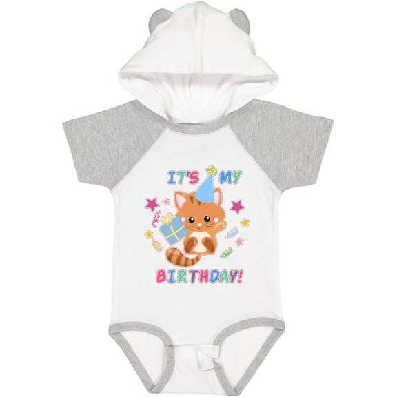 Inktastic Its My Birthday with Kitten Stars and Confetti Boys or Girls Baby Bodysuit
