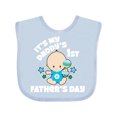 thumbnail image 1 of Inktastic Its My Daddys 1st Fathers Day with Baby and Stars Boys or Girls Baby Bib, 1 of 4
