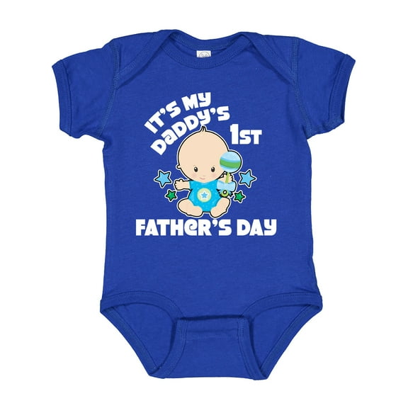 Inktastic Its My Daddys 1st Fathers Day with Baby and Stars Boys or Girls Baby Bodysuit