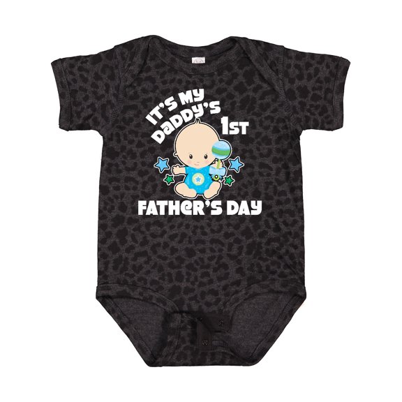 Inktastic Its My Daddys 1st Fathers Day with Baby and Stars Boys or Girls Baby Bodysuit