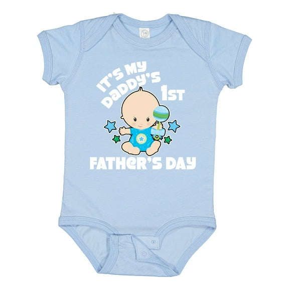 Inktastic Its My Daddys 1st Fathers Day with Baby and Stars Boys or Girls Baby Bodysuit