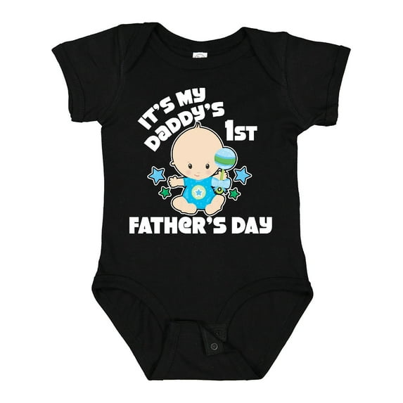 Inktastic Its My Daddys 1st Fathers Day with Baby and Stars Boys or Girls Baby Bodysuit