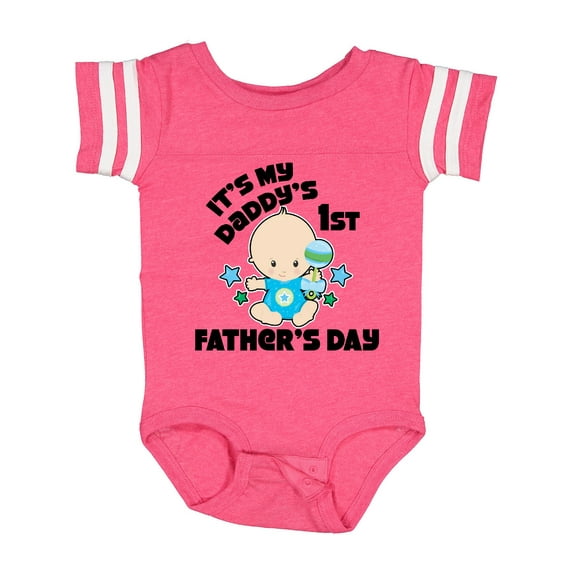 Inktastic Its My Daddys 1st Fathers Day with Baby and Stars Boys or Girls Baby Bodysuit