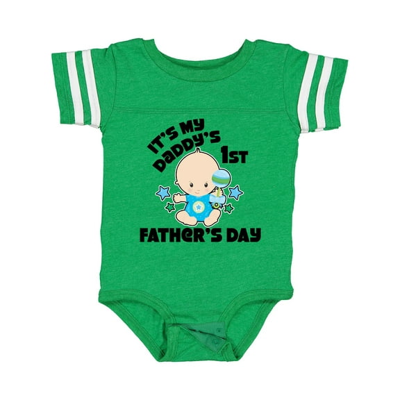 Inktastic Its My Daddys 1st Fathers Day with Baby and Stars Boys or Girls Baby Bodysuit