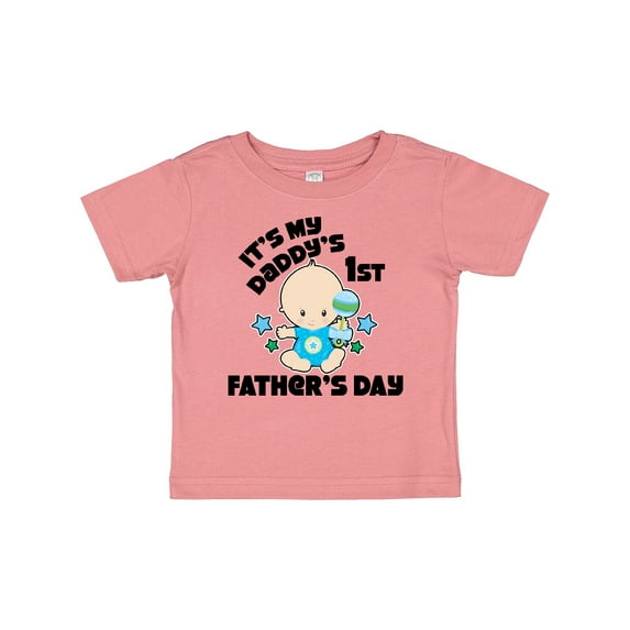 Inktastic Its My Daddys 1st Fathers Day with Baby and Stars Boys or Girls Baby T-Shirt