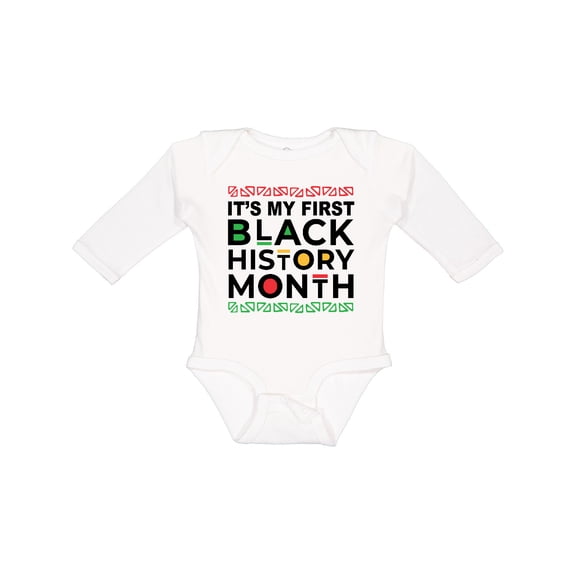 Inktastic Its My First Black History Month Boys or Girls Long Sleeve Baby Bodysuit