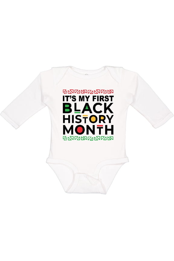 Its My First Black History Month Boys or Girls Long Sleeve Baby Bodysuit