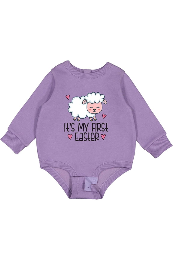 Its My First Easter Baby Lamb Baby Fleece Bodysuit