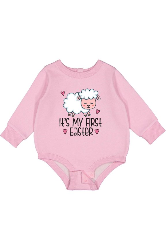 Its My First Easter Baby Lamb Baby Fleece Bodysuit