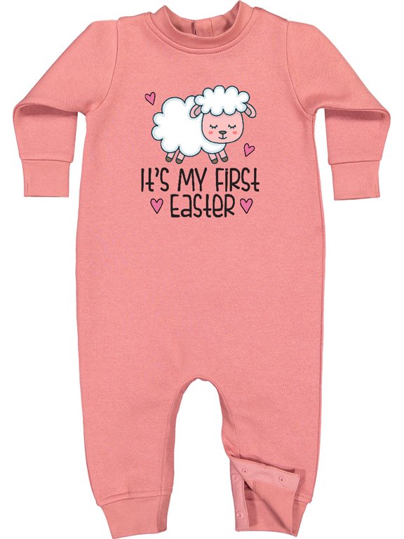 Its My First Easter Baby Lamb Baby Fleece Romper