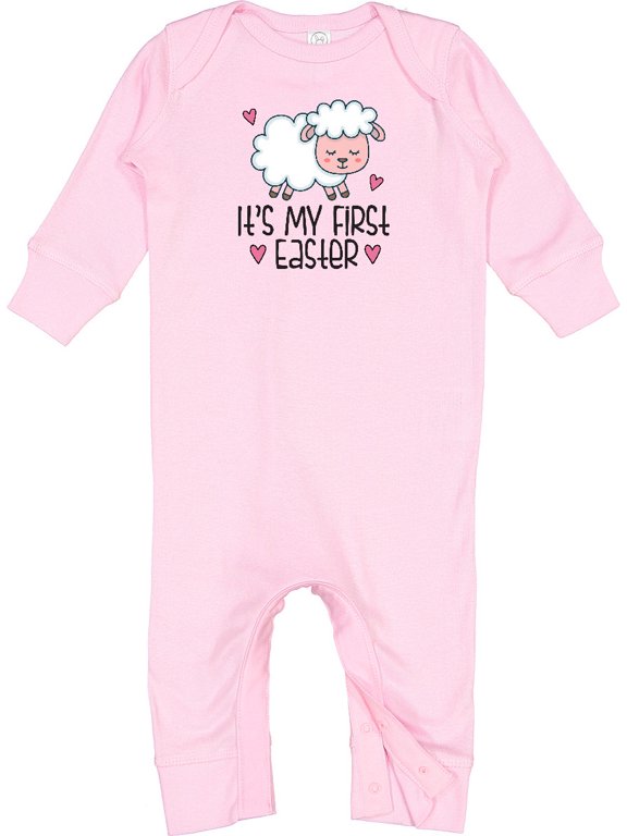 Its My First Easter Baby Lamb Baby Romper Coveralls