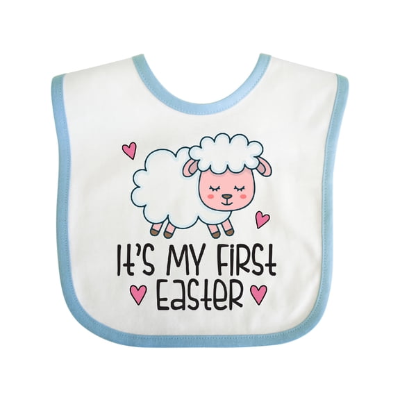 Inktastic Its My First Easter Baby Lamb Girls Baby Bib