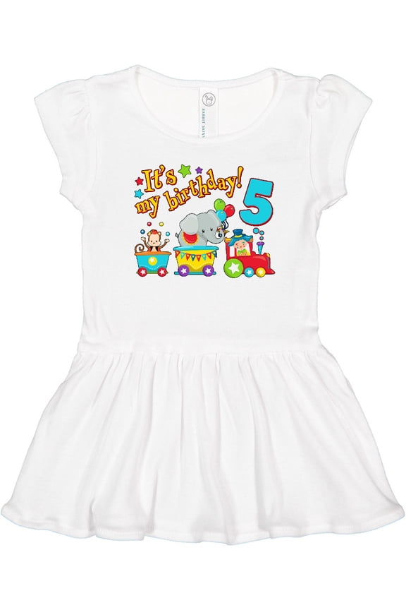 Its my Birthday- circus train 5th Birthday Girls Toddler Dress