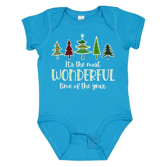 Inktastic Its the Most Wonderful Time of the Year Christmas Trees Boys or Girls Baby Bodysuit