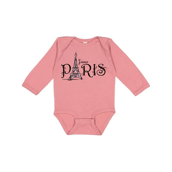 Inktastic J'aime Paris Girls Long Sleeve Baby Bodysuit