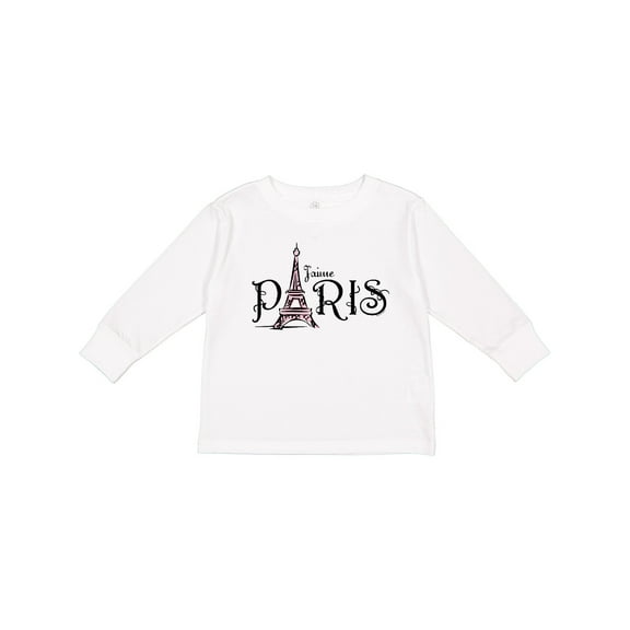 Inktastic J'aime Paris Girls Long Sleeve Toddler T-Shirt
