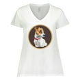 thumbnail image 1 of Inktastic Jack Russell Terrier Dog Art Women's Plus Size V-Neck T-Shirt, 1 of 5