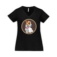 thumbnail image 1 of Inktastic Jack Russell Terrier Dog Art Women's Plus Size V-Neck T-Shirt, 1 of 5