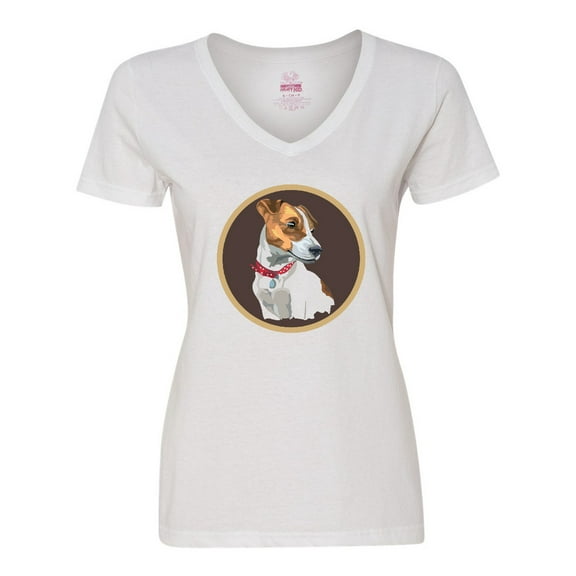 Inktastic Jack Russell Terrier Dog Art Women's V-Neck T-Shirt