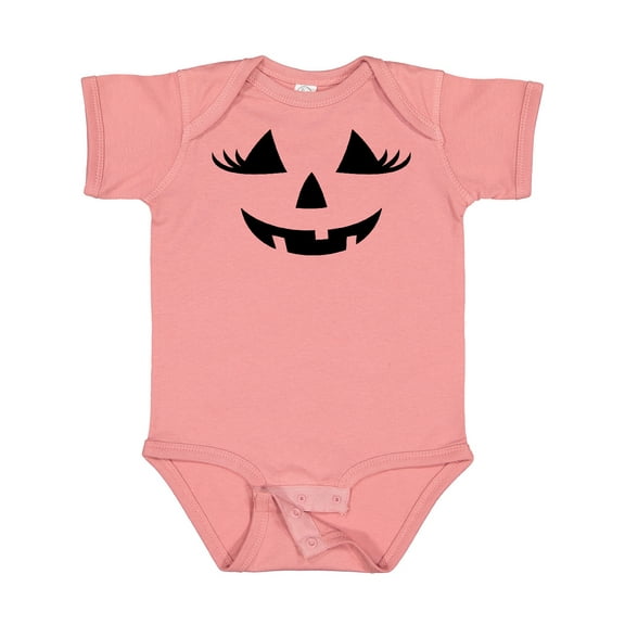 Inktastic Jack-o-lantern Face with Eyelashes Girls Baby Bodysuit