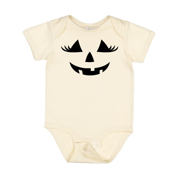 Inktastic Jack-o-lantern Face with Eyelashes Girls Baby Bodysuit