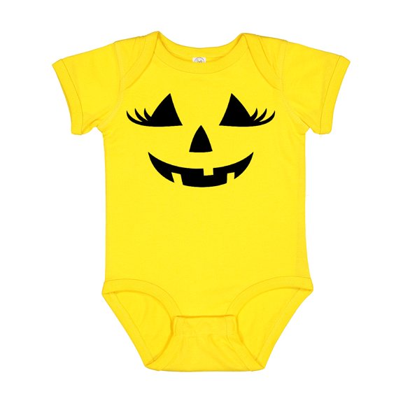 Inktastic Jack-o-lantern Face with Eyelashes Girls Baby Bodysuit
