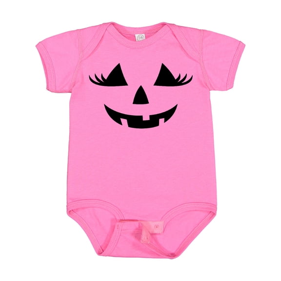 Inktastic Jack-o-lantern Face with Eyelashes Girls Baby Bodysuit