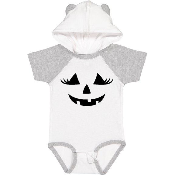 Inktastic Jack-o-lantern Face with Eyelashes Girls Baby Bodysuit