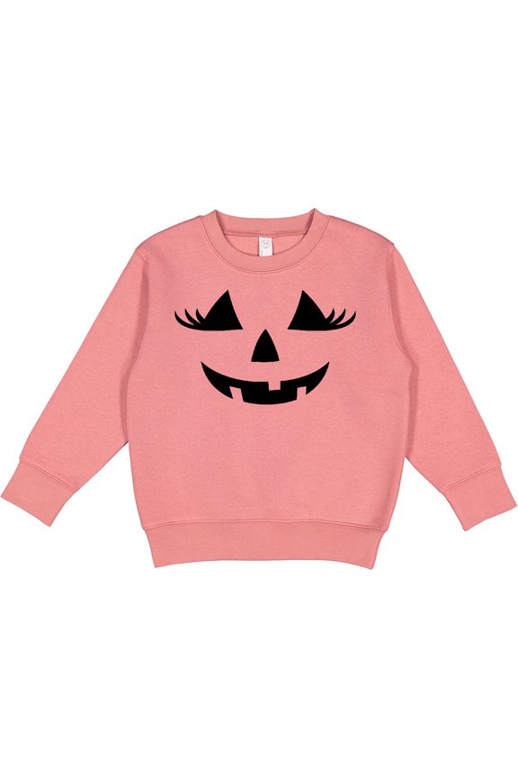 Jack-o-lantern Face with Eyelashes Toddler Sweatshirt