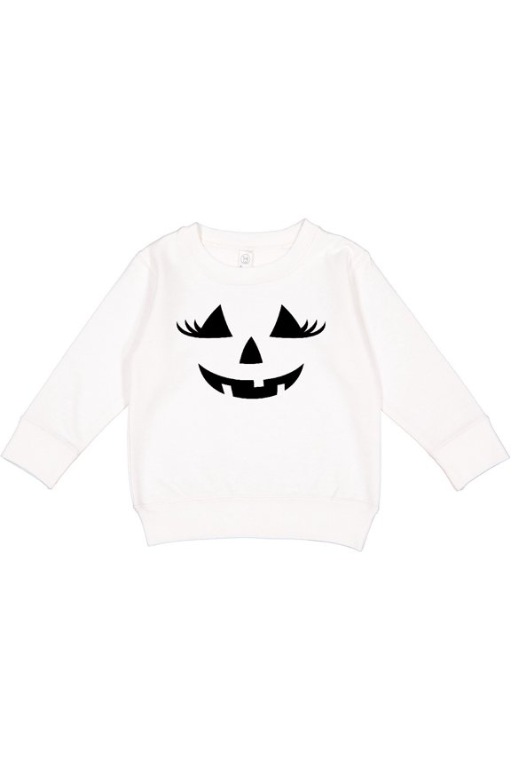 Jack-o-lantern Face with Eyelashes Toddler Sweatshirt