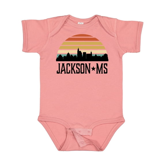 Inktastic Jackson Mississippi Skyline Retro Boys or Girls Baby Bodysuit