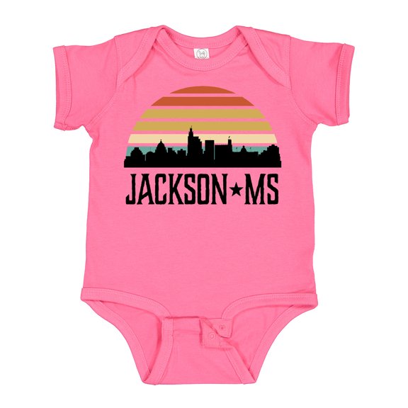 Inktastic Jackson Mississippi Skyline Retro Boys or Girls Baby Bodysuit