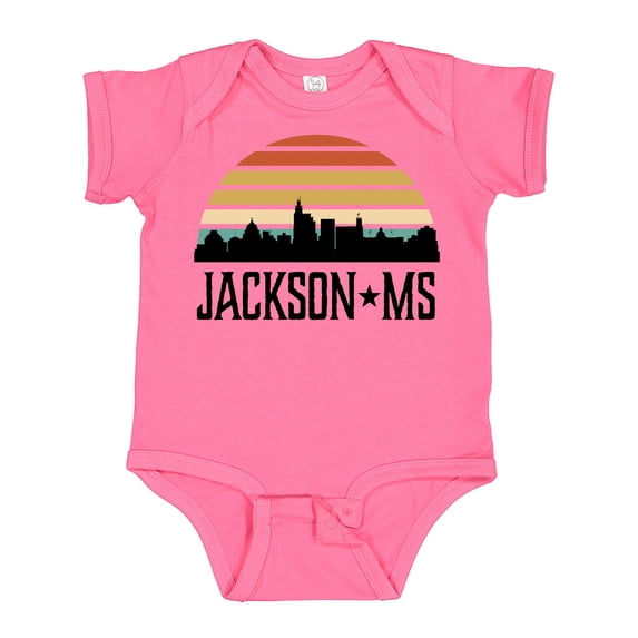 Inktastic Jackson Mississippi Skyline Retro Boys or Girls Baby Bodysuit