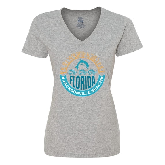 Inktastic Jacksonville Beach Florida Matching Women's V-Neck T-Shirt