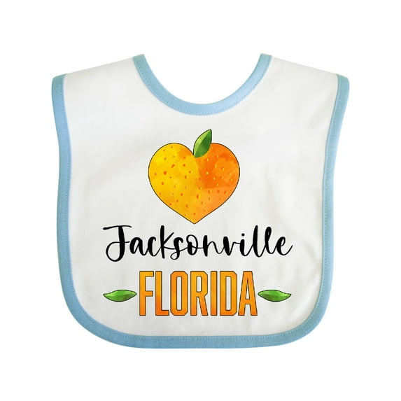 Inktastic Jacksonville Florida Orange in Heart Boys or Girls Baby Bib