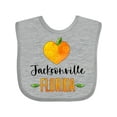 thumbnail image 1 of Inktastic Jacksonville Florida Orange in Heart Boys or Girls Baby Bib, 1 of 4